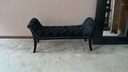 Black suede bench