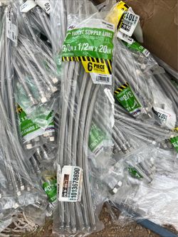 Braided Stainless Steel Faucet Supply Lines 6-Pack