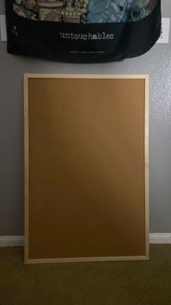 Bulletin Board with Wood Frame