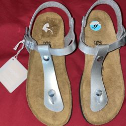 NWT Papillio Birkenstock Ashley Wedge Sandals Silver Birko-Flor Size EU 37 US 6