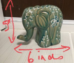Elephant /green /ceramic