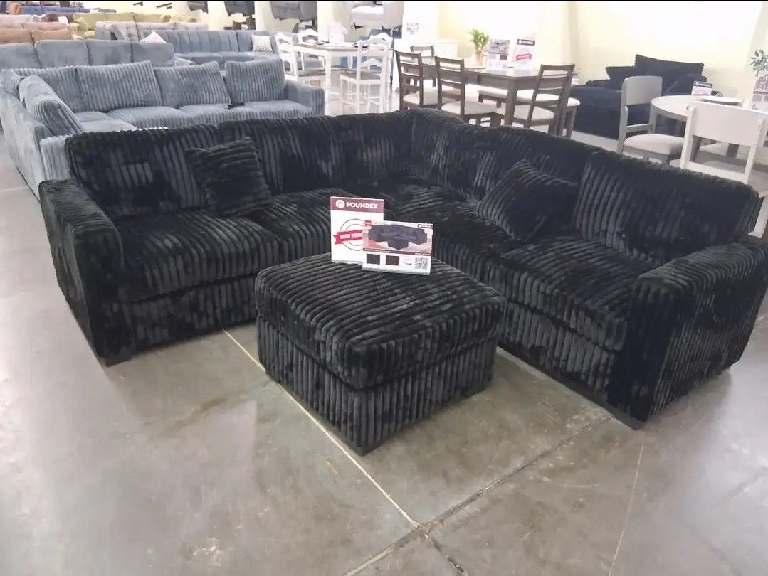 4pcs Sectional Sofa W/ottoman