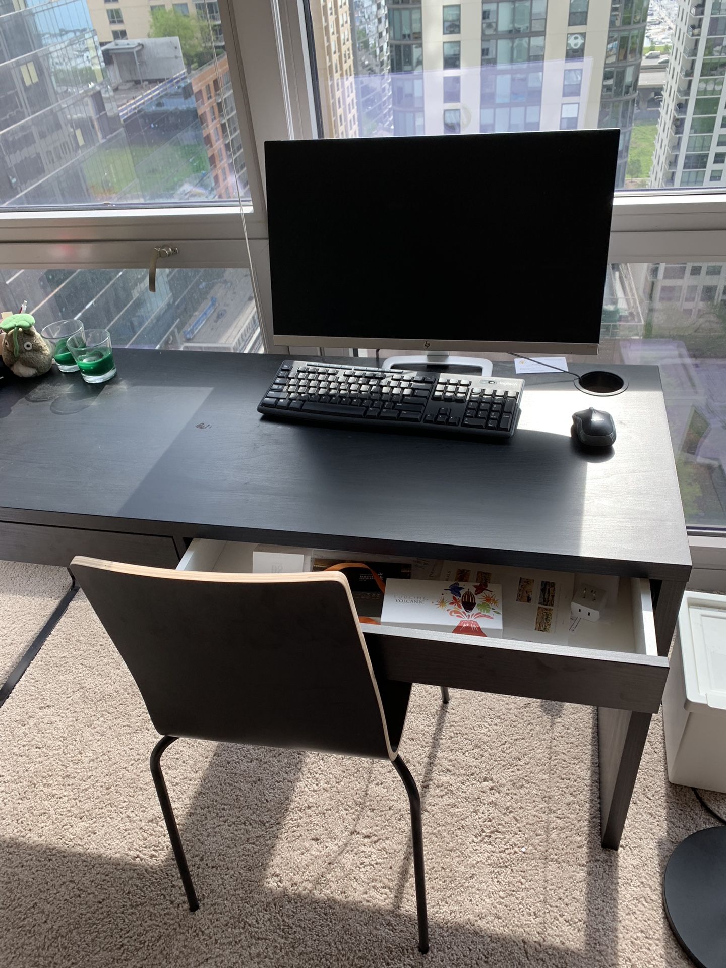 Ikea MICKE desk (black) + chair