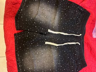 black rhinestone shorts