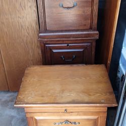 Two Set Of In-tales, One Set Red Wood In-tables, One Tan Wood In-tables, Entertainment Center With Overhead Connection, 