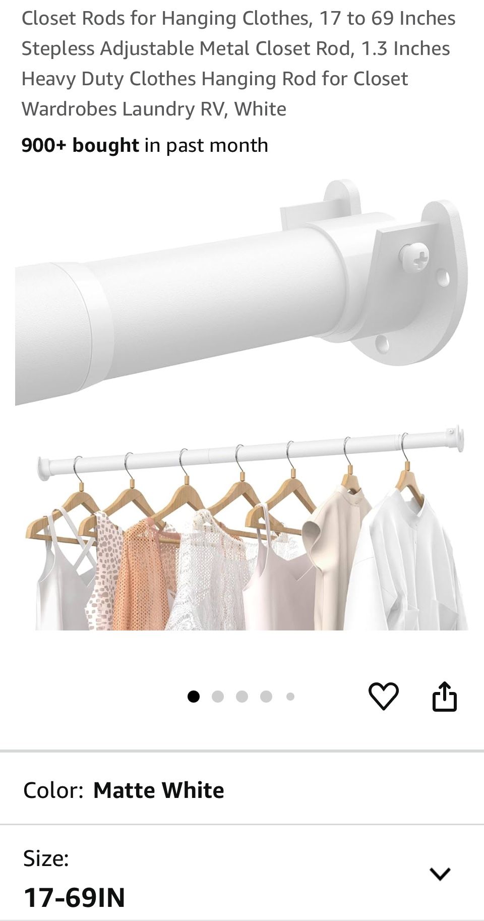 Adjustable Metal Closet Rod