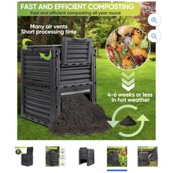 Large Capacity 80 Gallon Compost Bin Fertilizer Soil Remixing Container