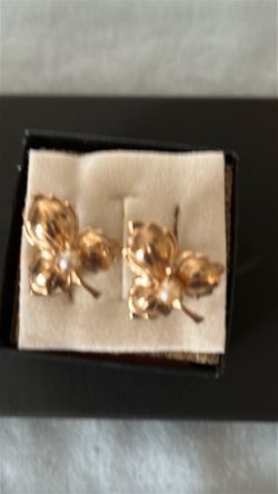 Vintage earrings screw back gold plated 10k