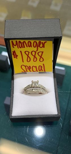 18k White Gold Wedding Set