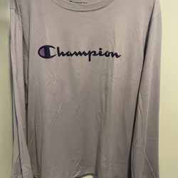 CHAMPION LONG SLEEVE TEE MENS XL PURPLE 