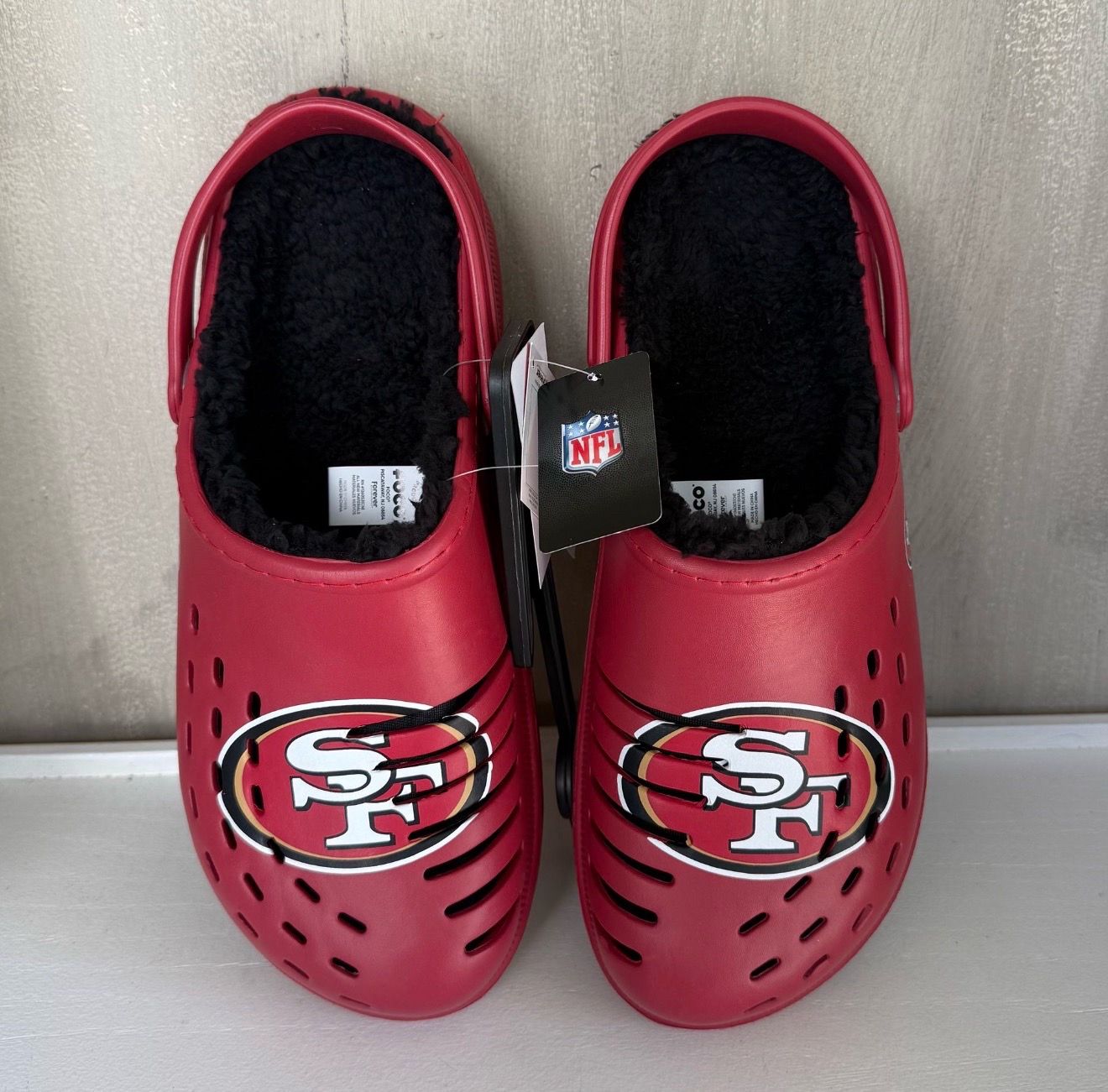 Men 49ers Sherpa Clogs Shoes Sz 13/14 - BRAND NEW