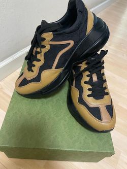 Mens Rhyton Gucci Black Khaki Beige