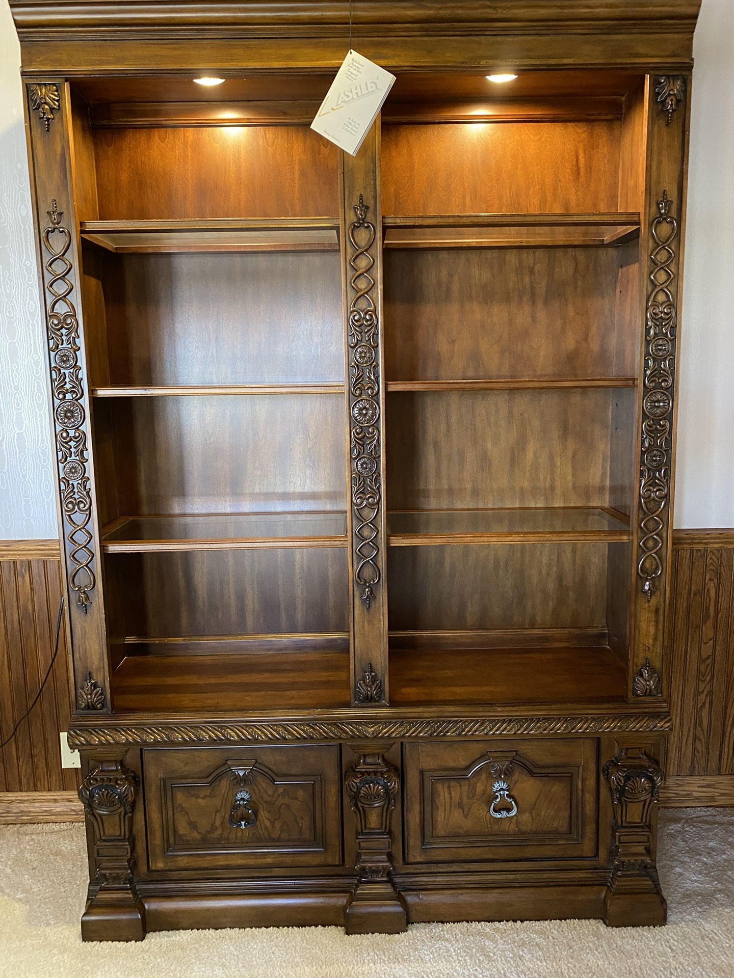 Sophisticated Ornate Desk & Bookcase