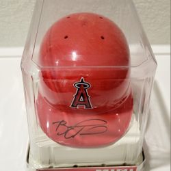 BRANDON WOOD Signed Los Angeles Angels Mini Helmet - 2006 Arkansas Travelers