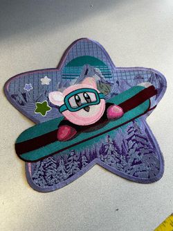 Large Kirby Snowboard Vaporwave Embroidered Patch