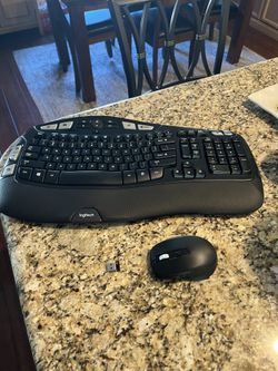 Logitech K350 Wireless Ergonomic Keyboard With MX Mouse And USB Receiver
