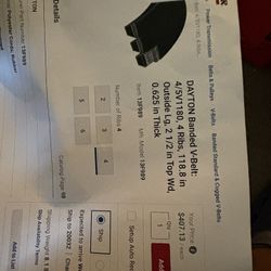 DAYTON BANDED V-Belt 4-5V1180, 4 Ribs, 118.8 in Outside Lg, 2 1/2 in Top Wd, 0.625 in Thick 