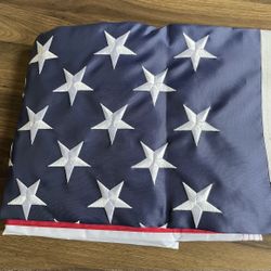 Brand New “Embroidered” 100% Polyester US Flag 3’x5’