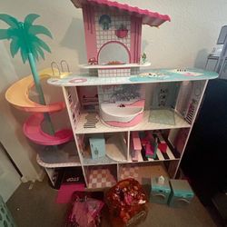 4 Foot LOL Doll House W/ Washer Dryer/ Over 30 LOL Dolls & More 