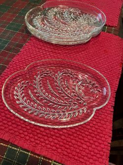 Set of four (4) Glass Snack plates