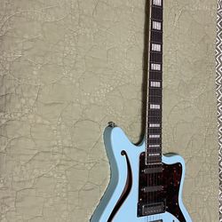 D’angelico Premier Bedford SH with Tremolo Sky Blue Semi-Hollow Guitar