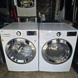 Lg Front Load Washer And Dryer Set W Steam Electric 