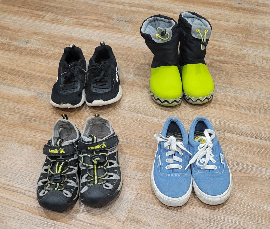 Crocs/ Hurley/ Reebok/ Kamik Kids Shoes (Lot of 4) Kids Size 13