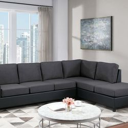 New Black Reversible Sectional
