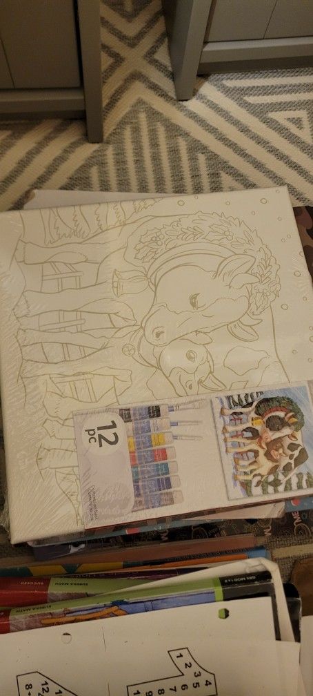 Christmas Cow Paint By Number