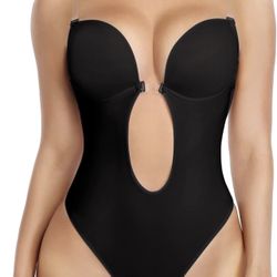 Plunge Backless Body shaper Bra Bodysuit Seamless Low back Thong Shapewear for Backless Dress