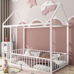 Metal house bed twin size