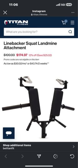 Titan linebacker Squat landmine attachment