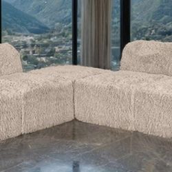Brand New Taupe Super Plush Modular Design Compressed Foam Sectional Sofa 