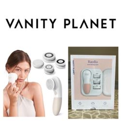 NEW!  Vanity Planet Raedia Handheld Facial Cleansing Brush & 4 Interchange heads