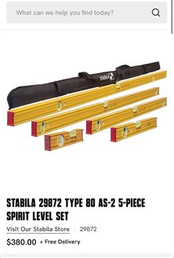 Stabila Complete 5-Level Set & Case - Type 80 AS-2 (29872) New