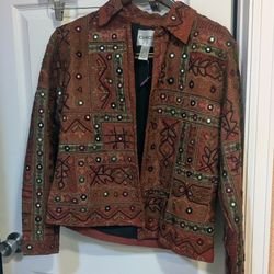 Women's Size Small Chico's Embroidered Jacket 