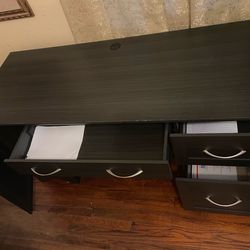 Black wooden desk 59”