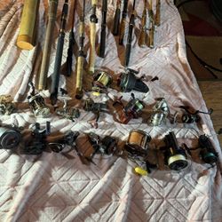 16 Fishing Reels And 11 Fishing Rods