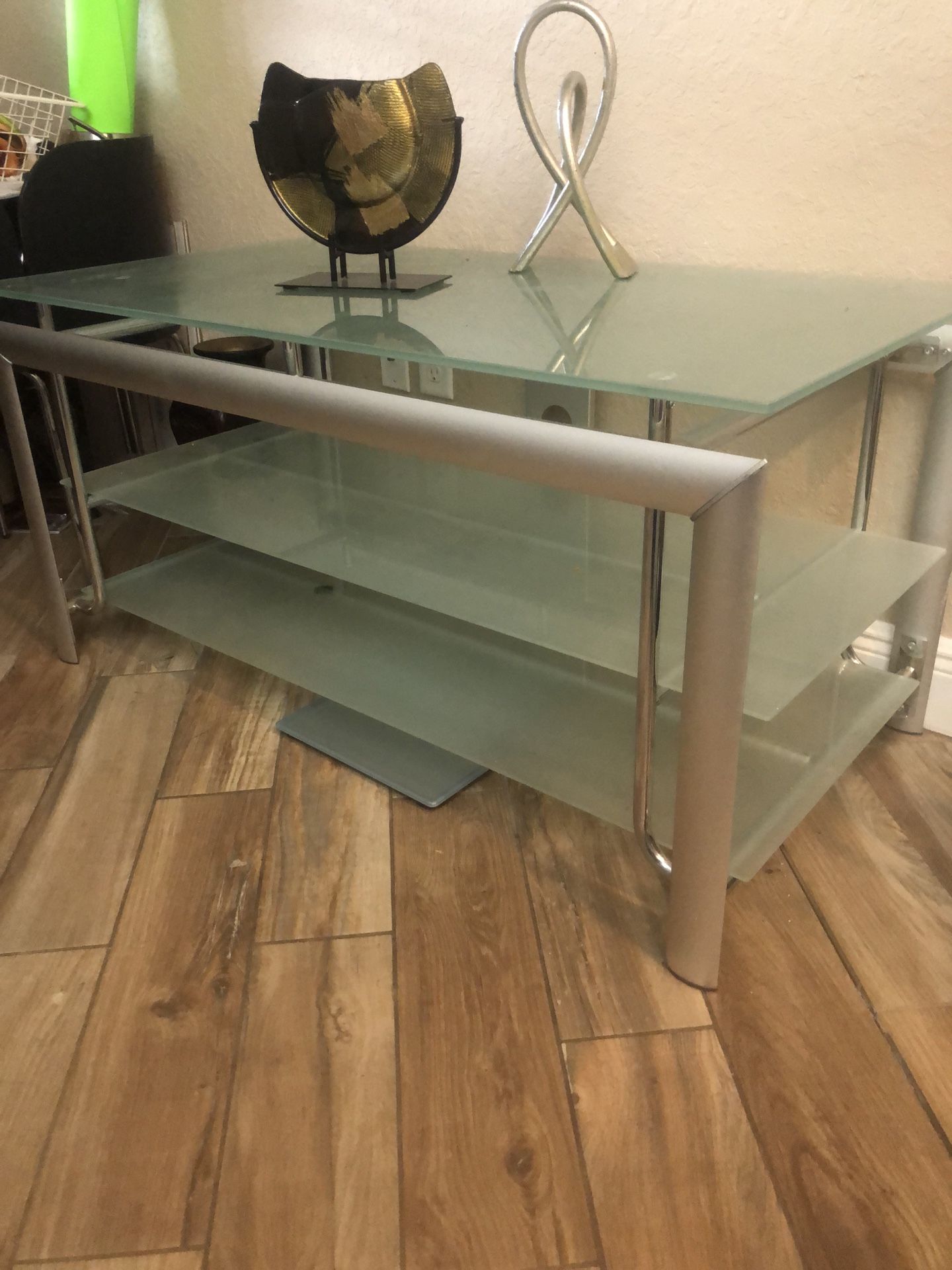Outdoor Patio Glass Table: 47”Wx24”Dx23”H
