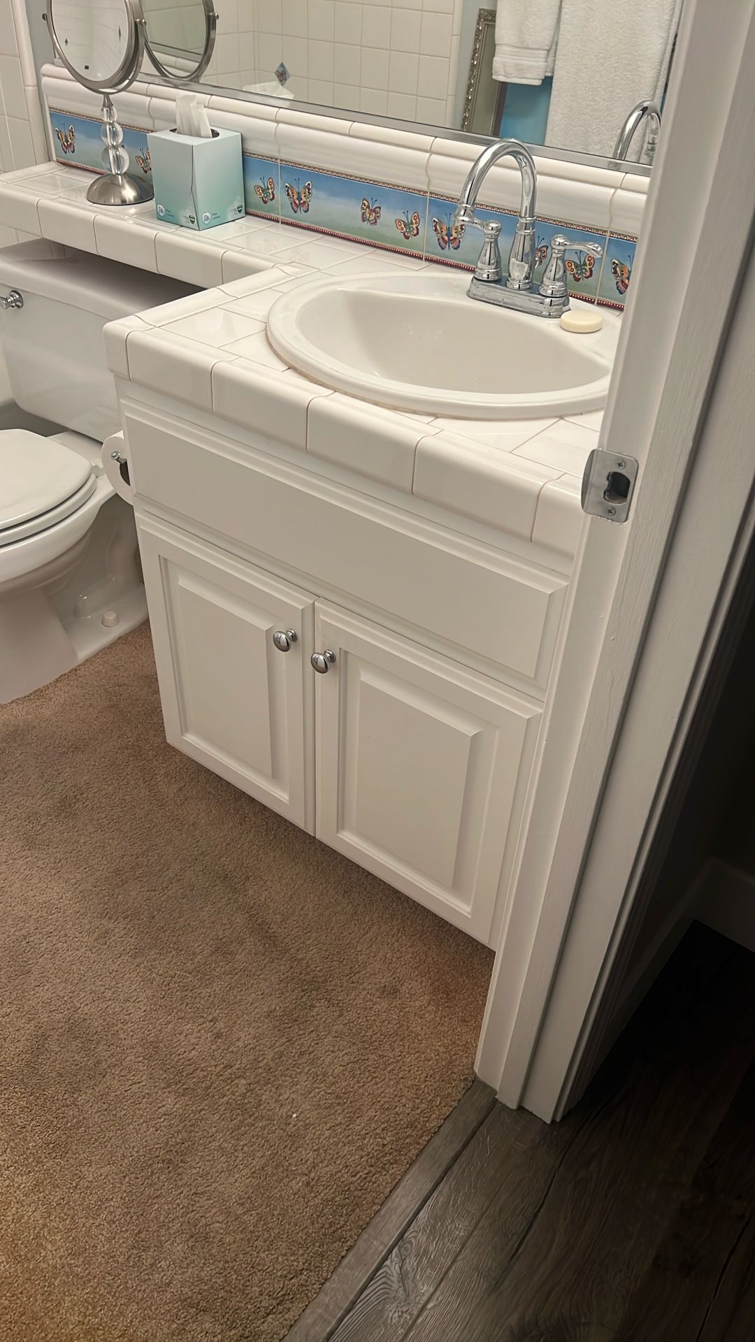 Bathroom Tub, Cabinet and Toilet