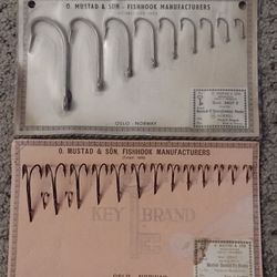 Vintage O. Mustad & Son Fish Hook Salesman Sample Cards for