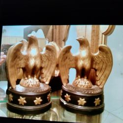 Vintage Metal Clad Borghese Eagle Bookends