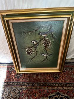 Original artwork birds in tree