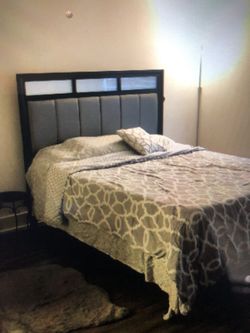 Queen size bed with memory foam mattress included