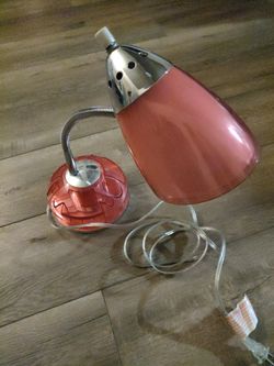 Pink Lamp With Light Bulb
