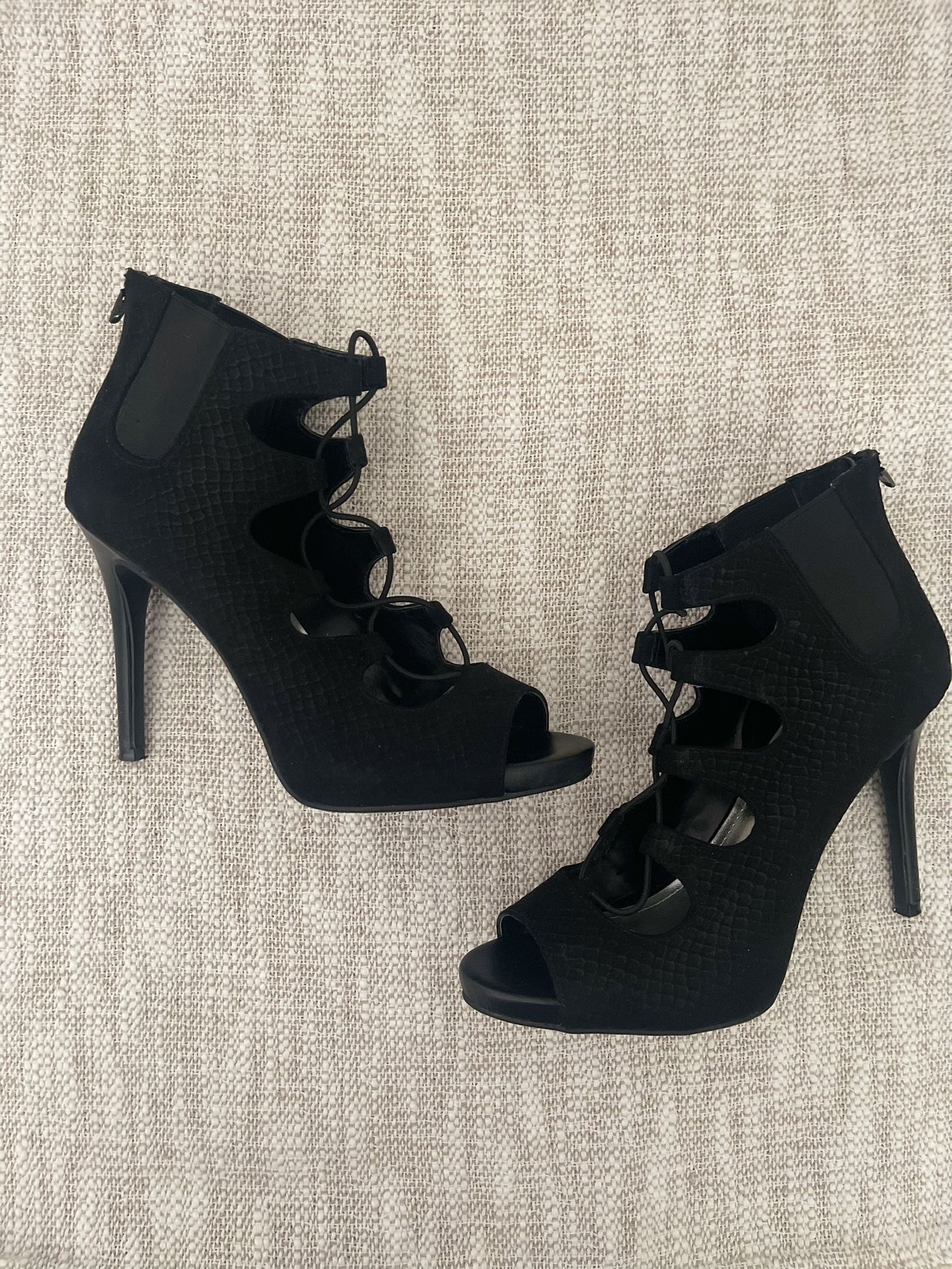 Jennifer Lopez Black Suede Heels