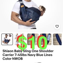 Sling One Shoulder Carrier 7-45lbs Navy Blue Lines Color NWOB