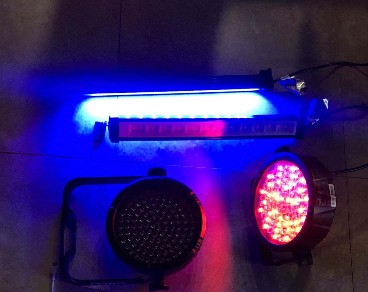 2 PC Par56 2 PC LED Bars Blue And Violet 3 PC Carrying Cases