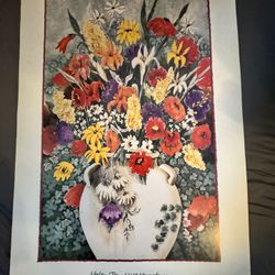 Helen Paul watercolor Floral Lithograph 