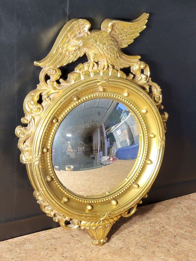 Vintage SYROCO EAGLE Federal CONVEX Wall Mirror 20 x 14 MCM Hollywood Regency